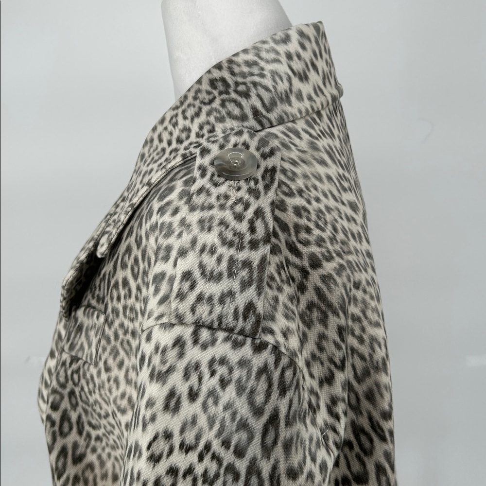 Tara Jarmon Leopard Print Double Breasted Coat Made in France Size 40 - Picture 8 of 14
